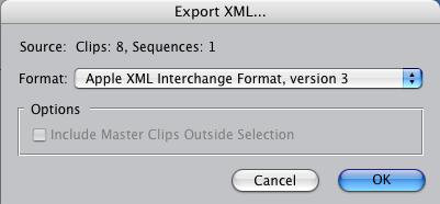 xml export menu